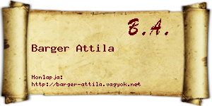 Barger Attila névjegykártya